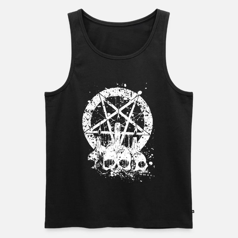Gothic Skull - Männer Premium Bio Tank Top - Schwarz