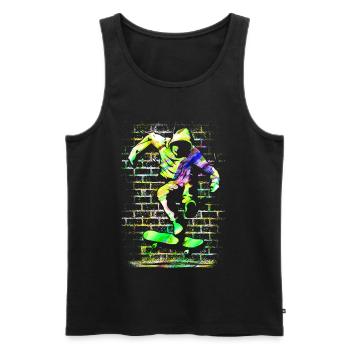 SK8R | Skate | Skater | Skateboard | Skating - Männer Premium Bio Tank Top - Schwarz - Vorne - AI Model Male 178 light (178cm)