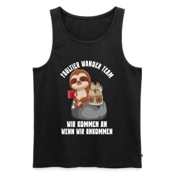 Faultier Gruppe Wandergruppe Berg Wanderung - Männer Premium Bio Tank Top - Schwarz - Vorne - AI Model Male 178 light (178cm)