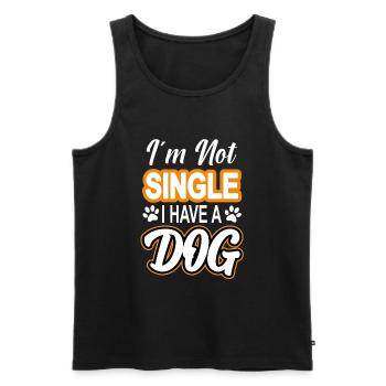 I'm not single i have a dog T-Shirt - Männer Premium Bio Tank Top - Schwarz - Vorne - Michal (187cm)