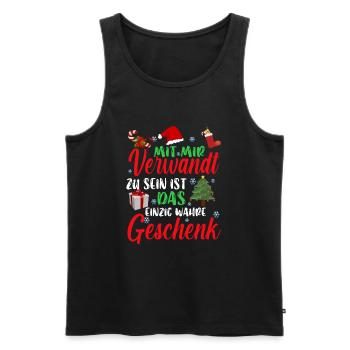 Mit mir Verwandt zu sein einzig wahre Geschenk - Männer Premium Bio Tank Top - Schwarz - Vorne - AI Model Male 178 light (178cm)