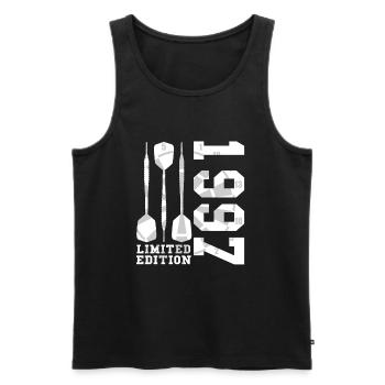 ÉDITION LIMITÉE 1997 DARTS 25E ANNIVERSAIRE - Débardeur bio Premium Homme - noir - Devant - Michal (187cm)