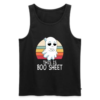This is Boo Sheet Ghost Retro Halloween Costume - Men's Premium Organic Tank Top - black - Front - Michal (187cm)