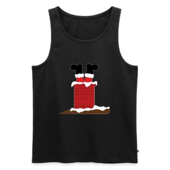 Joyeux Noël Cheminée du Père Noël - Débardeur bio Premium Homme - noir - Devant - Michal (187cm)