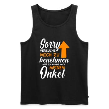 Ich versuche mich zu benehmen Onkel Geburtstag Fun - Männer Premium Bio Tank Top - Schwarz - Vorne - Michal (187cm)