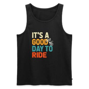 Bicycle Gift, Bike lover, It's A Good Day To Ride - Men's Premium Organic Tank Top - black - Front - Michal (187cm)