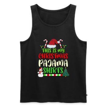 Ma chemise de pyjama de Noël Guirlande de lumières - Débardeur bio Premium Homme - noir - Devant - Michal (187cm)