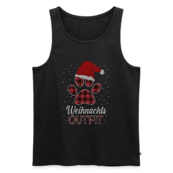 Merry Christmas Weihnachts Outfit mit Hund - Männer Premium Bio Tank Top - Schwarz - Vorne - Michal (187cm)