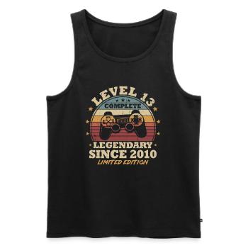 Level 13 Unlocked 13 Years Birthday Gamer - Men's Premium Organic Tank Top - black - Front - AI Model Male 178 light (178cm)