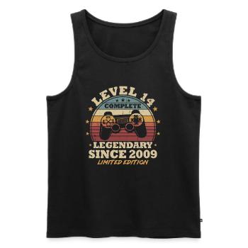 Level 14 Unlocked 14 Years Birthday Gamer - Men's Premium Organic Tank Top - black - Front - Michal (187cm)