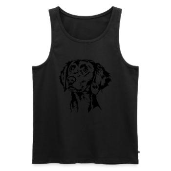 Longhair Weimaraner Portrait Dog Dogs Wilsigns - Men's Premium Organic Tank Top - black - Front - AI Model Male 178 light (178cm)