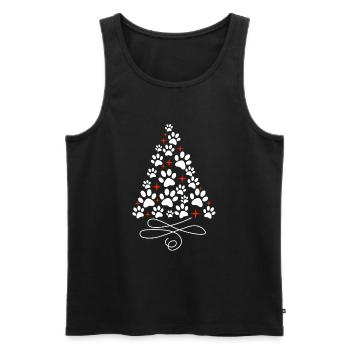 Joyeux Noël chien sapin de Noël - Débardeur bio Premium Homme - noir - Devant - Michal (187cm)