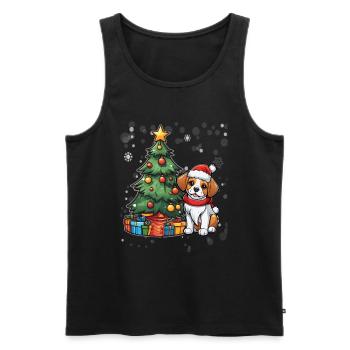 Chien Noël Chien Amour Chien Maman Noël - Débardeur bio Premium Homme - noir - Devant - Michal (187cm)