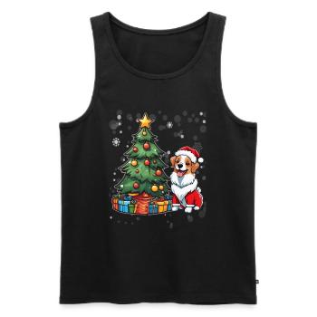 Chien Noël Chien Amour Chien Maman Noël - Débardeur bio Premium Homme - noir - Devant - Michal (187cm)