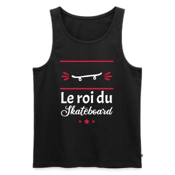 le roi du skateboard, skateboardeur, skateur - Débardeur bio Premium Homme - noir - Devant - Michal (187cm)
