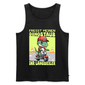 Dinosaurier auf Motorrad - Männer Premium Bio Tank Top - Schwarz - Vorne - AI Model Male 178 light (178cm)