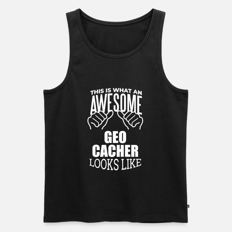 Geocaching - Männer Premium Bio Tank Top - Schwarz
