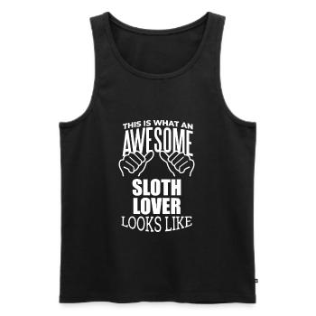 Sloth - Men's Premium Organic Tank Top - black - Front - AI Model Male 178 light (178cm)