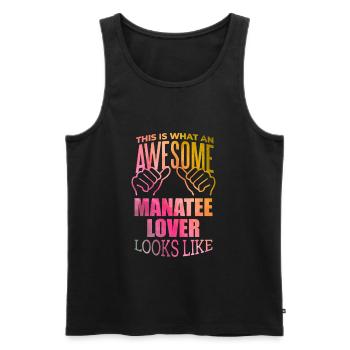 Manatee - Men's Premium Organic Tank Top - black - Front - AI Model Male 178 light (178cm)