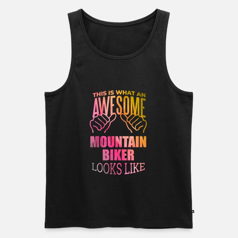 Mountainbiker - Männer Premium Bio Tank Top - Schwarz