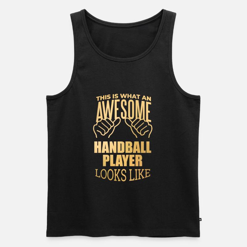 Handball - Männer Premium Bio Tank Top - Schwarz
