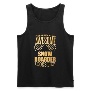 Snowboard - Männer Premium Bio Tank Top - Schwarz - Vorne - AI Model Male 178 light (178cm)