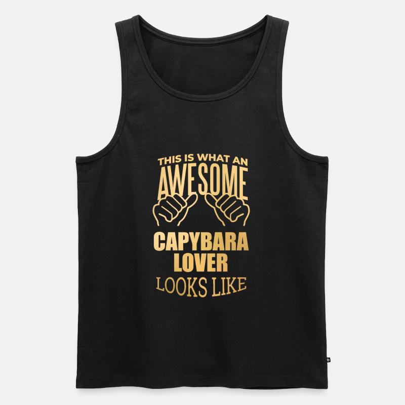 Capybara - Männer Premium Bio Tank Top - Schwarz