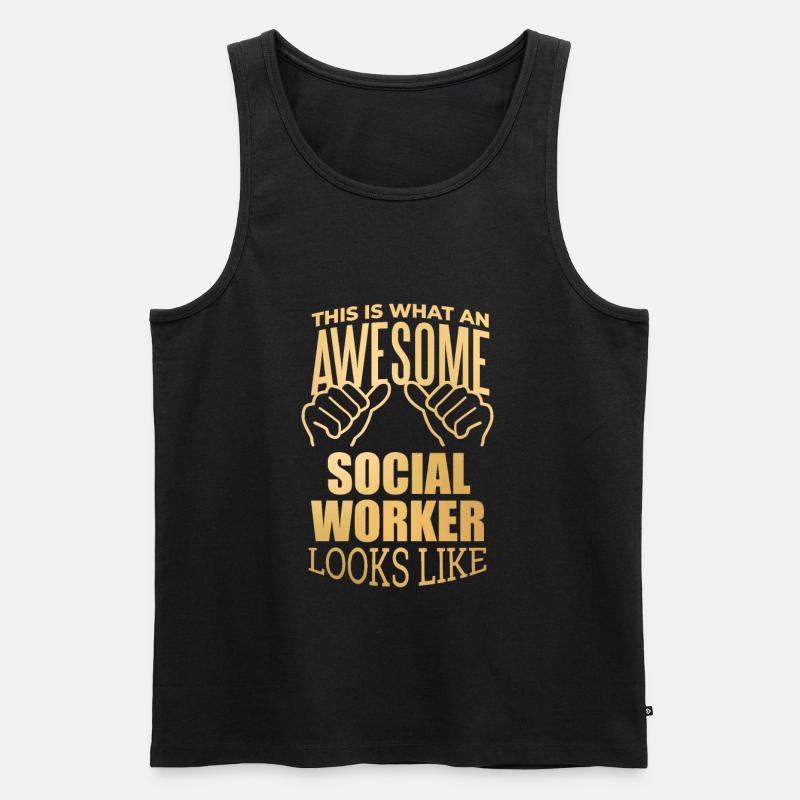 Sozialarbeiter - Männer Premium Bio Tank Top - Schwarz