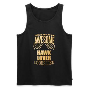 Hawk - Men's Premium Organic Tank Top - black - Front - AI Model Male 178 light (178cm)
