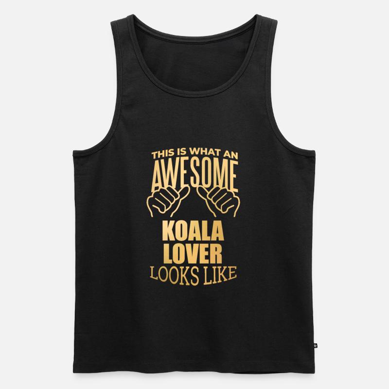 Koala - Männer Premium Bio Tank Top - Schwarz