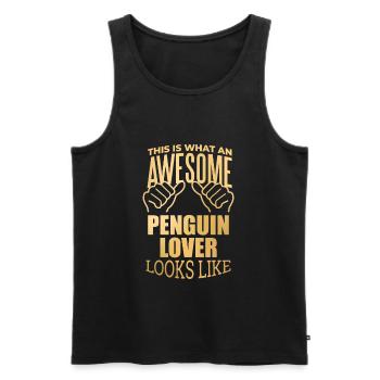 Pinguin - Männer Premium Bio Tank Top - Schwarz - Vorne - AI Model Male 178 light (178cm)