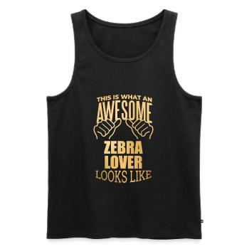Zebra - Men's Premium Organic Tank Top - black - Front - AI Model Male 178 light (178cm)