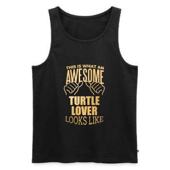 Schildkröte - Männer Premium Bio Tank Top - Schwarz - Vorne - AI Model Male 178 light (178cm)