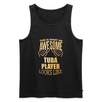 Tuba - Männer Premium Bio Tank Top - Schwarz - Vorne - AI Model Male 178 light (178cm)