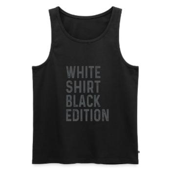 White T-Shirt Black Edition - Men's Premium Organic Tank Top - black - Front - Michal (187cm)