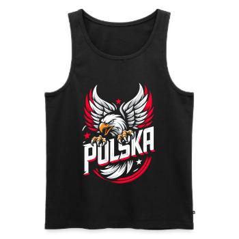 Polska Pologne Aigle Emblème Drapeau Drapeau Cadeau - Débardeur bio Premium Homme - noir - Devant - Michal (187cm)