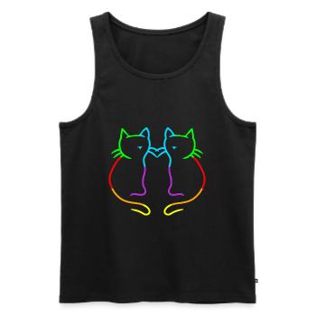 Regenbogen Katzen LGBT Gay Pride - Männer Premium Bio Tank Top - Schwarz - Vorne - AI Model Male 178 light (178cm)