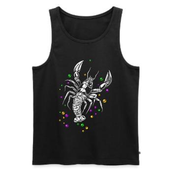 Mardi Gras lobster lobster with beads - Men's Premium Organic Tank Top - black - Front - Michal (187cm)