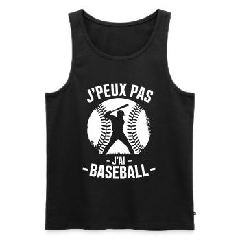 Je Peux Pas J'ai Baseball Cadeau Humoristique - Débardeur bio Premium Homme - noir - Devant - Michal (187cm)