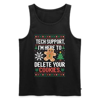 Tech Support Cookie Saying - Men's Premium Organic Tank Top - black - Front - AI Model Male 178 light (178cm)