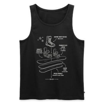 Snowboard Blueprint Funny Design - Männer Premium Bio Tank Top - Schwarz - Vorne - Michal (187cm)