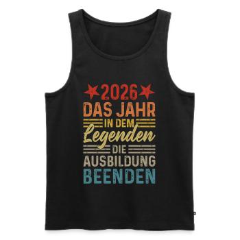2026 Year Legends Finish Education - Men's Premium Organic Tank Top - black - Front - Michal (187cm)