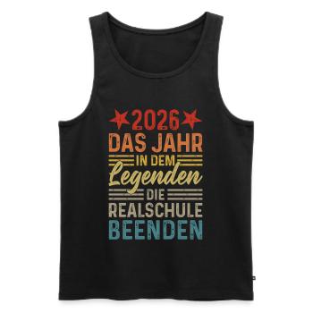 2026 Year Legends Finish Realschule - Men's Premium Organic Tank Top - black - Front - AI Model Male 178 light (178cm)
