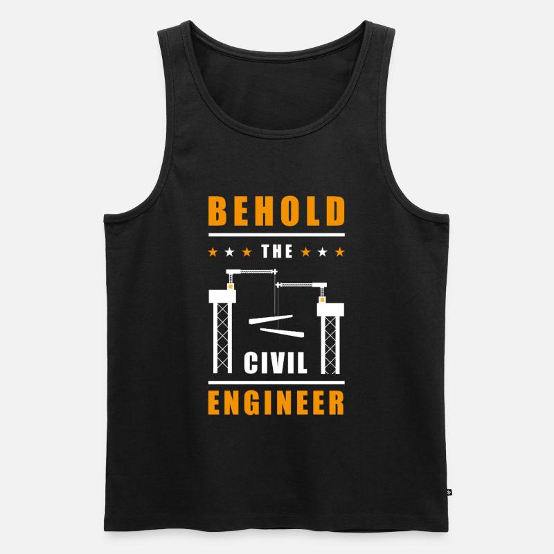 Behold the Civil Engineer - Männer Premium Bio Tank Top - Schwarz