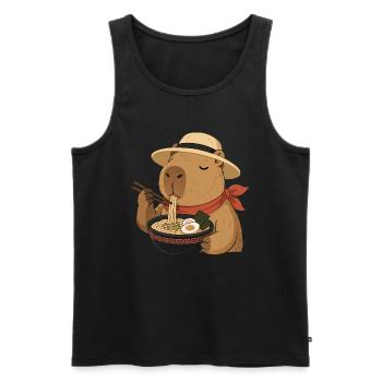 Capybara Ramen: Kawaii japanische Köstlichkeit - Männer Premium Bio Tank Top - Schwarz - Vorne - AI Model Male 178 light (178cm)