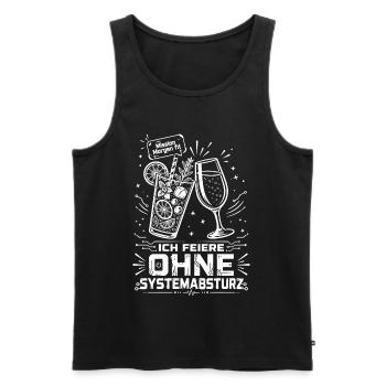 Ich feiere ohne Systemabsturz - Männer Premium Bio Tank Top - Schwarz - Vorne - Michal (187cm)