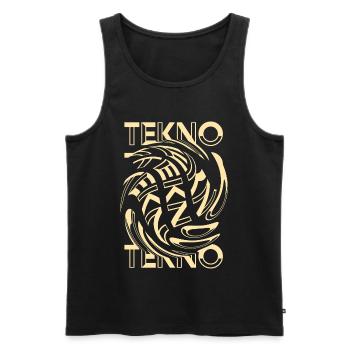 Tekno Spirale - Rave Party Outfit Men Women - Men's Premium Organic Tank Top - black - Front - Michal (187cm)