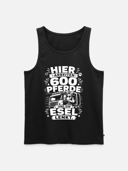 600 Pferde und ein Esel lenkt - Männer Premium Bio Tank Top - Schwarz