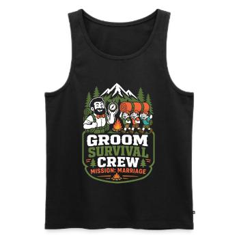 Groom Survival Crew – Mission Hochzeit - Männer Premium Bio Tank Top - Schwarz - Vorne - Michal (187cm)