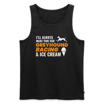 Greyhound Racing Ice Cream Dog Pet Race Animal - Men's Premium Organic Tank Top - black - Front - AI Model Male 178 light (178cm)